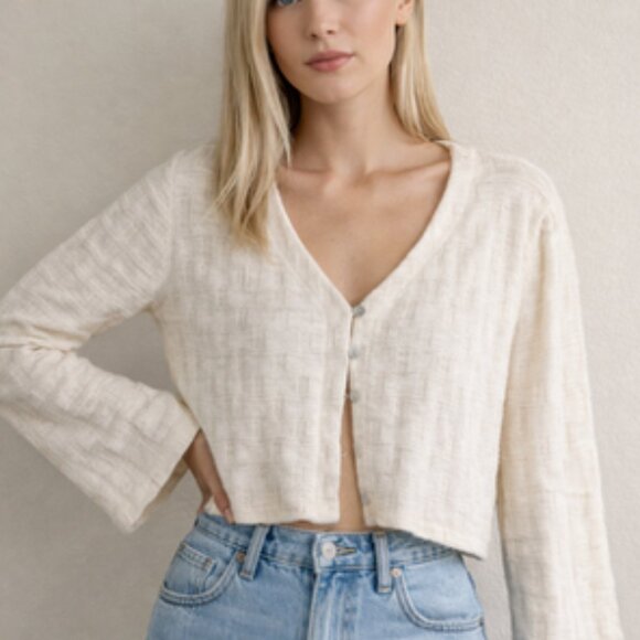 Madewell women's cropped cardigan cream size M - Picture 1 of 4